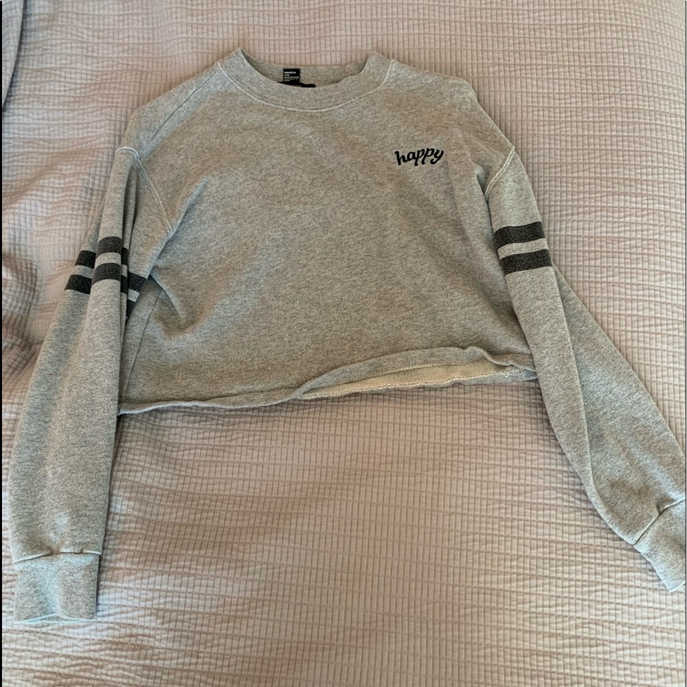 A light gray crop top